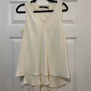 Cream Sleeveless Layered Top